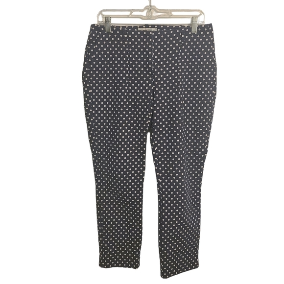 Boden | Women's Navy Polka Dot Print Chelsea Career Cropped Pants (US Size 8P) - Picture 2 of 15